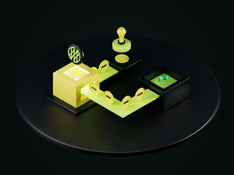 Illustration for a Crypto Startup 7/8 3d illustration