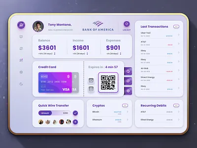 Fintech App / Dashboard / Light Mode app bank bank app credit card crypto dashboard design finance finance app fintech graphic design interface ios light mode money ui user interface