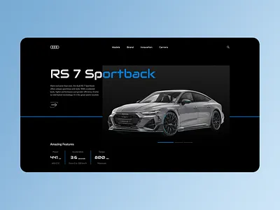 Audi RS7 Sportback Landing Page audi car design desing rs7 sportback ui ux web design