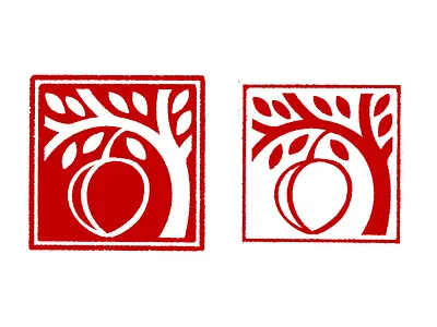 Peachtree Acupuncture logo acupuncture branding chop chop mark design handdrawn hanko illustration logo logo design peach peach logo seal small business stamp