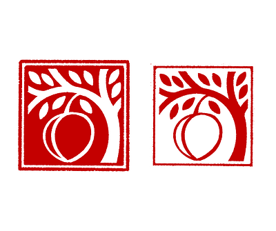Peachtree Acupuncture logo acupuncture branding chop chop mark design handdrawn hanko illustration logo logo design peach peach logo seal small business stamp