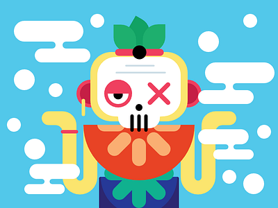 Tribal Cloud Skull illustration vector