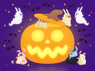 Deal Drops - Halloween Hero bats bunnies cute ghost halloween holiday hopper illustration pirate pumpkin scary spooky travel vampire