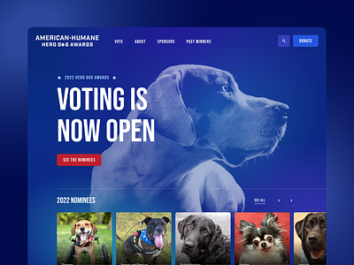 American Humane Hero Dog Awards blue clean design gradient ui ux web design website