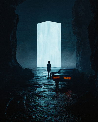 The maze 3d car cinema cinematic city dark digital art