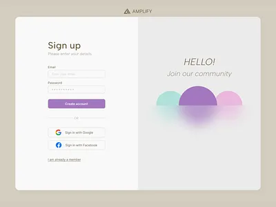 Sign up page | Daily UI Challenge 001 graphic design ui