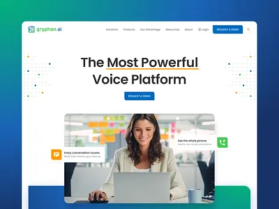 Gryphon.ai clean design gradient ui ux web design website