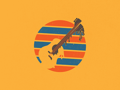 A Very Melty Guitar digital art guitar illustration illustrator melting effect tshirt design vector