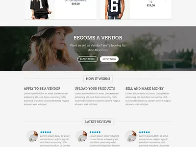WordPress E-commerce website landing page website