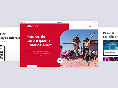 Main Page of Huawei Event Website event header homepage huawei qr slider ui ux