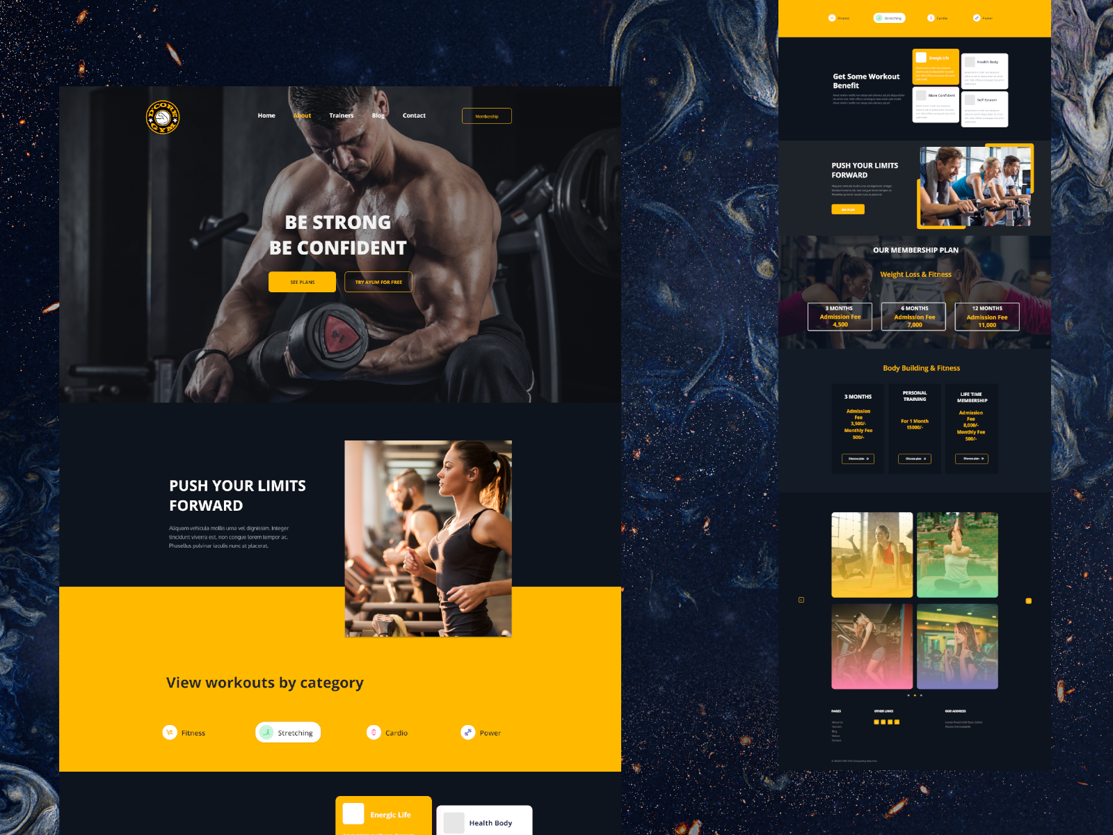 Example of GYM Site Landing Page