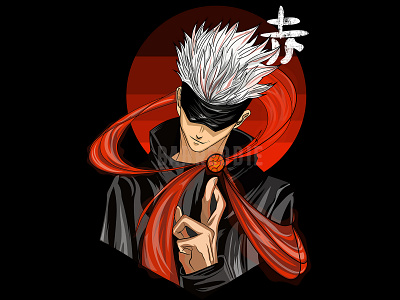 gojo satoru fanart anime branding design graphic design illustration logo typography vector