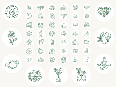 Traditional Medicinals - Icon Set icons illustration tea traditional medicinals