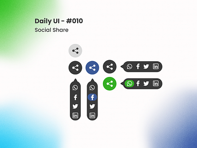 Daily UI - #010 - Social Share dailyui design design ui design ux portfolio share button social share ui ui design