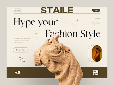 Fashion Hero apparel cloth fashion header hero ilham magika modern retro section typography ui ux vintage wild