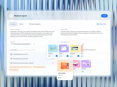 AI Assistant for Medication Alternatives ai assistant ai healthcare app business cards doctor app header health health ai app healthcare app healthcare ui interface medical medical dashboard medicine minimal patient tabs virtual care web app