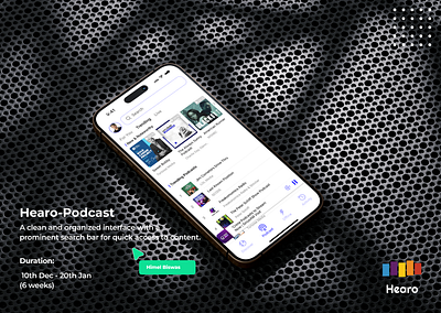 Hearo-Podcast App (Case Study) animation branding case study figma graphic design mobile app podcast ui ui design uiux ux xd