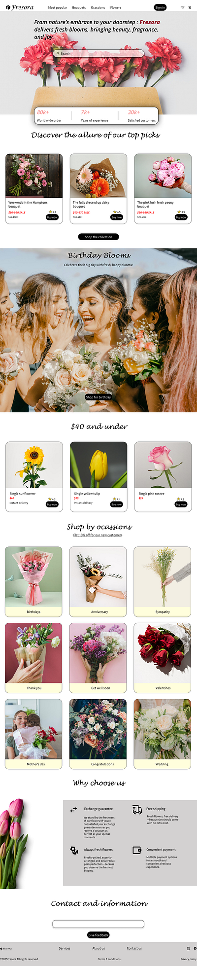 Fresora-Online flower shopping app branding design figma logo ui