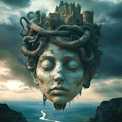 Medusa's Awakening 3d ai aiart animation art branding design graphic design illustration midjourney motion graphics nft nftart ui