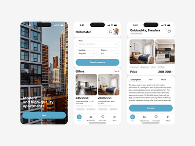 The concept of an app for renting and buying property app application concept design mobile app property ui ux uxui web