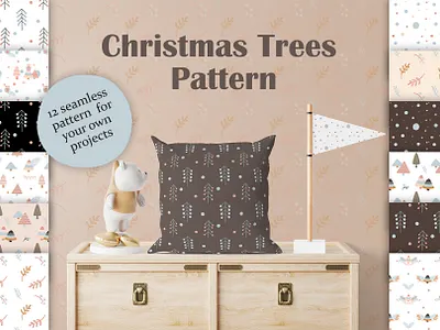 Seamless patterns textiles winter Christmas trees clipart seamless patterns for christmas