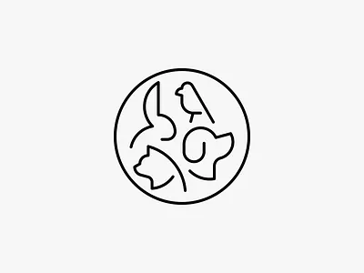 Pets 2 animal cat clean dog icon logo minimal modern pet rabbit simple