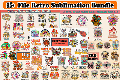 95 Files retro sublimation retro png