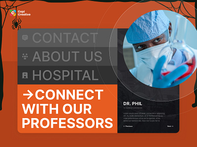 HeathCare - Web Design Concept capi creative design halloween herosection orange ui web webdesign website