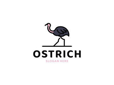 Ostrich Logo animal logo brand branding design graphic design illustration logo logo design logo designer ostrich ostrich logo vector