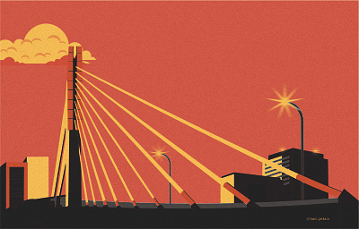 Pasupati Landmark Bandung 2d afternoon app bandung bridge city concept design graphic design illustration indonesia jawabarat noise orange pasupati sun sunset uidesign userexperience vector