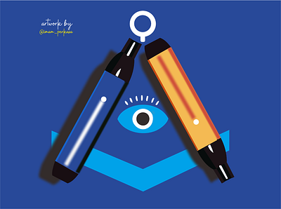 Vape 2d branding concept daily design eyes flat graphic design illuminati illustration pod smoke smoking vape