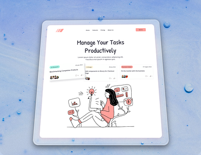 Ngolah - Task Management Website clean design landing page management task management task website web design website