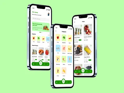 Fruigie Groceries App branding design figma groceries mobile app theme ui ui design user interface