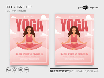 Free Yoga Lesson Flyer Template in PSD banners event events flyer free freebie health invitation psd sport template templates yoga yoga lesson