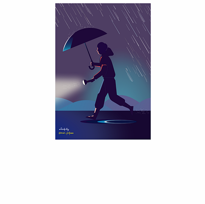 looking for a way 2d color concept design graphic design illustration rain shadow tone ui umbrella vector