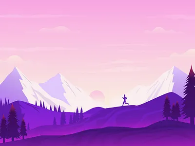 Runner artwork christmas tree glacier home page illustration illustration mac wallpaper mountains nature illustration runner scenery sunset vector wallpaper
