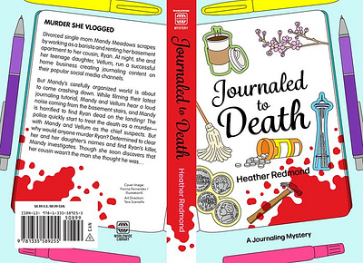 Journaled to Death X Fionna Fernandes book cover line and color novels pen and ink publishing sketchbook