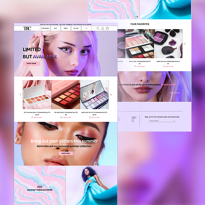 Cosmetics Website Design cosmetics cosmetics landing design landing landing page makeup neon pastel pastel colors ui uiux ux web web design website