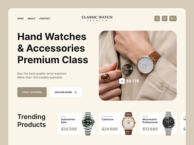 Classic Watch Shop app design premium site ui ux watch web web site