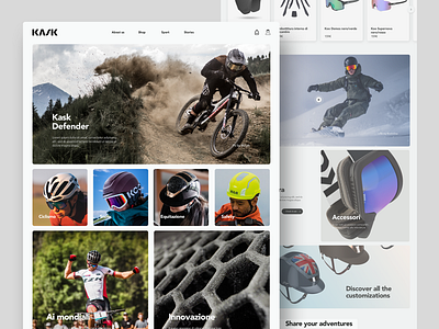 Kask Sport Home Page bike brand design design desktop figma graphic design helmets home page interaction design landing page layout madeinitaly snowboard sport ui ui design uiux ux ux design web design