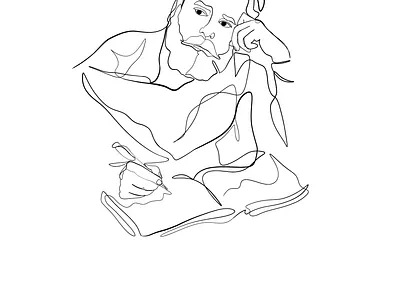 Waiting for the muse art branding cover design design drawing gift gift ideas graphic design illustration line art logo minimalistic portrait singl line art stylish ukrainian artist одна лінія українські художники ілюстрації