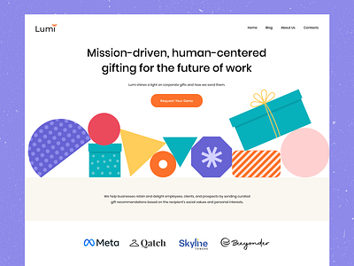 Website for Lumi b2b branding brightcolor design gift giftpicking mobileadaptation positive present rebranding simpleforms ui ux website