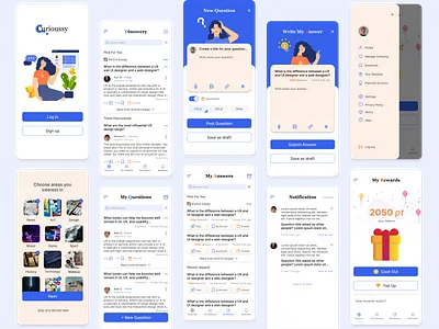 UX/UI Weekly Challenge - Q&A Mobile App design figma mobile app ui ux