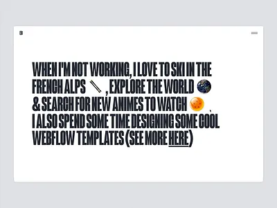 Portfolio 2022 - About Page GIF Interaction designer designer portfolio gif interaction portfolio ui ui design video loop website