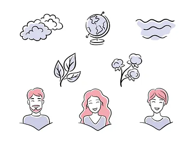 Elegant icons. Hand drawn sketchy style. For the website and app beauty black and white business cute drawing elegant emotions fashion handdrawn happy icon set icons illustration line drawing lineart minimal people person portrait vector