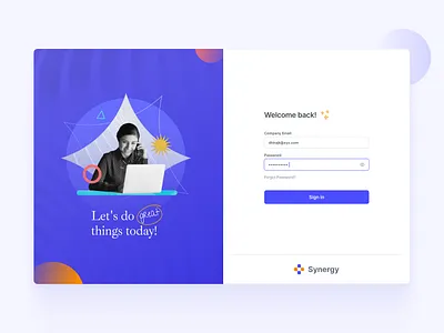 Company Intranet Login Screen clean design employee experience hr management illustration intranet login modern saas ui ui design