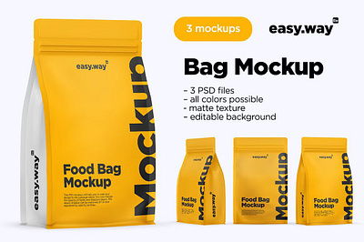 Matte Coffee Bag PSD Mockups Set bag bag mockup design easy to edit easy to use easy to work with matte coffee bag psd mockups set mockup pack package personalized photoshop pouch template psd stand up stand up pouch zip lock zipper