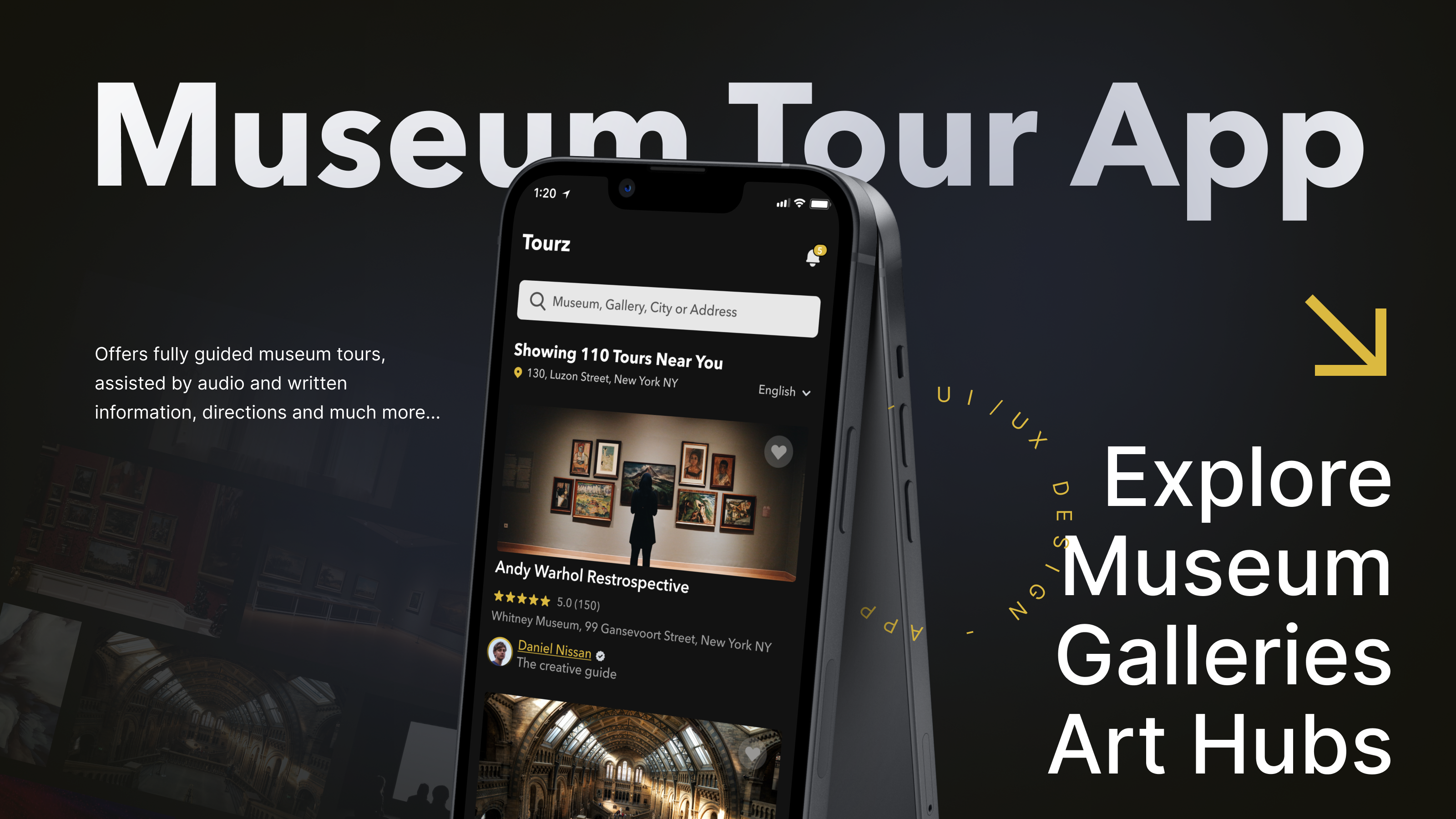 Tourz Guided Museum Tour App app design guided tour mobile app museum