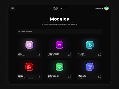 Gerador de Currículo curriculo dark dark mode resume ui ux