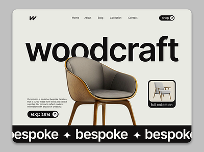 Woodcraft - Furniture Website Design ecommerce furniture modern ui ux web design web development website